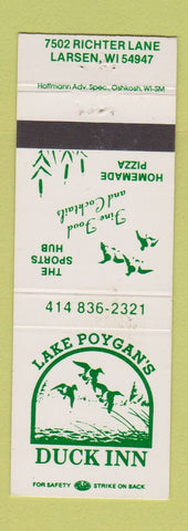 Matchbook Cover - Lake Poygan's Duck Inn Larsen WI WEAR