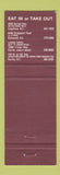 Matchbook Cover - Dr Munchie's Restaurants Coquitlam Surrey BC