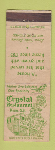 Matchbook Cover - Crystal Restaurant Keene NH WEAR DD Bean