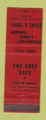 Matchbook Cover - The Chef Cafe Banning CA