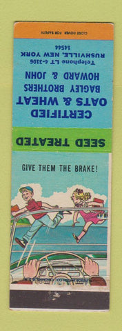 Matchbook Cover - Certified Oats Wheat Seeds Rushville NY