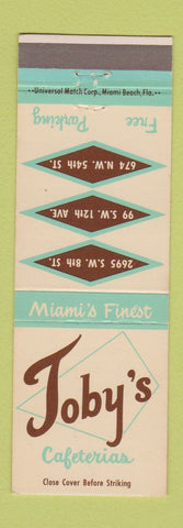 Matchbook Cover - Toby's Cafeterias Miami FL