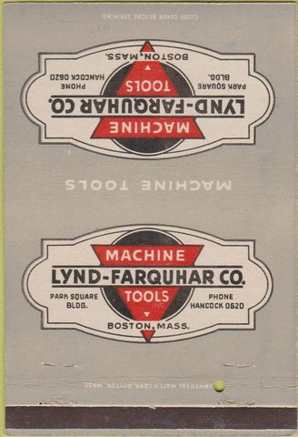 Matchbook Cover - Lynd Farquhar Machine Tools Boston MA 40 Strike