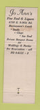 Matchbook Cover - Jo Ann's Detroit MI restaurant