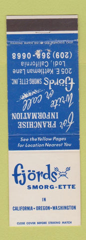 Matchbook Cover - Fjords Smorgette Lodi CA