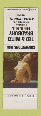 Matchbook Cover - Ted Mitzi Bradbury Match Collectors RMS Brown Bigelow pinup