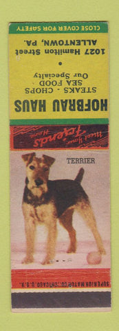 Matchbook Cover - Hofbrau Haus Steaks Allentown PA Terrier