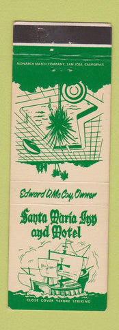 Matchbook Cover - Santa Maria Inn Motel CA