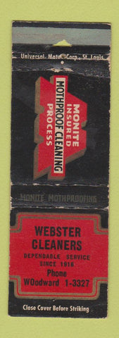Matchbook Cover - Webster Cleaners WORN