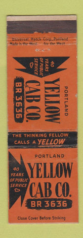 Matchbook Cover - Yellow Cab Taxi Portland OR
