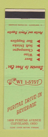 Matchbook Cover - Puritas Drive In Liquor Cleveland OH