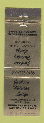 Matchbook Cover - Jackson Holiday Lodge Jackson CA WEAR
