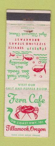 Matchbook Cover - Fern Cafe Tillamook OR WEAR