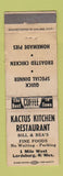 Matchbook Cover - Kactus Kitchen Restaurant Lordsburg NM WORN