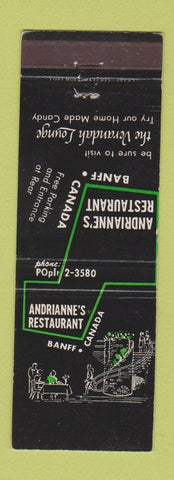 Matchbook Cover - Andrianne's Restaurant Banff AB