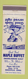 Matchbook Cover - Maple Buffet Knoxville IA