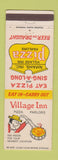 Matchbook Cover - Village Inn Pizza Parlors Webster Houston TX