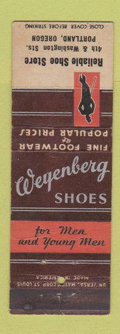 Matchbook Cover - Weyenberg Shoes Portland OR