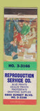 Matchbook Cover - Reproduction Service Blue Print Los Angeles C AWEAR