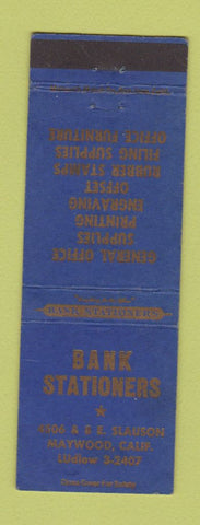 Matchbook Cover - Bank Stationers Maywood CA WEAR