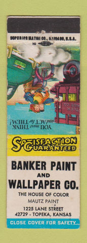 Matchbook Cover - Banker Paint Wallpaper Topeka KS Mautz Paint