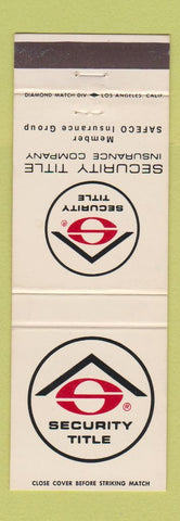 Matchbook Cover - Security Title Insurance Safeco