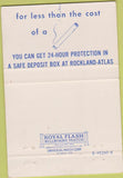 Matchbook Cover - Rockland Atlas Bank Boston MA 40 Strike