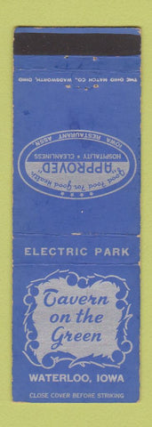 Matchbook Cover - Tavern on  the Green Waterloo IA