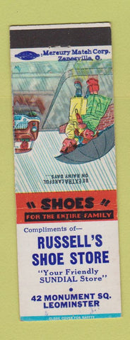 Matchbook Cover - Russell's Shoe Store Leominster MA