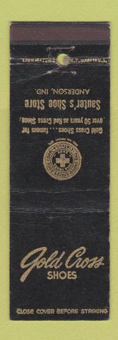 Matchbook Cover - Gold Cross Shoes Sauter's Anderson IN WEAR