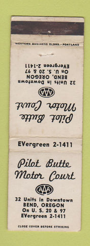 Matchbook Cover - Pilot Butte Motor Court Bend OR WORN