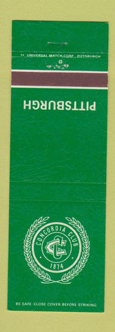Matchbook Cover - Concordia Club Pittsburgh PA
