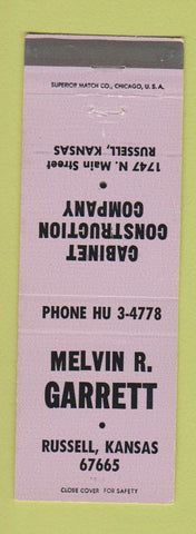 Matchbook Cover - Melvin Garrett Cabinet Russell KS LAVENDER