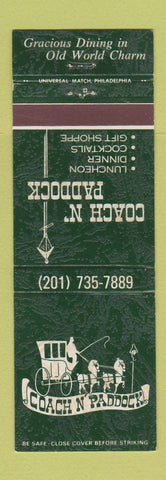 Matchbook Cover - Coach n Paddock Restaurant Clinton NJ