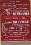 Matchbook Cover - Franklin Iron Metal Co Battle Creek MI 40 Strike