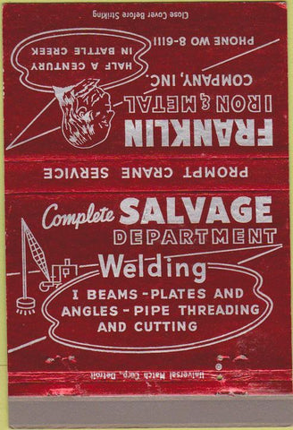 Matchbook Cover - Franklin Iron Metal Co Battle Creek MI 40 Strike
