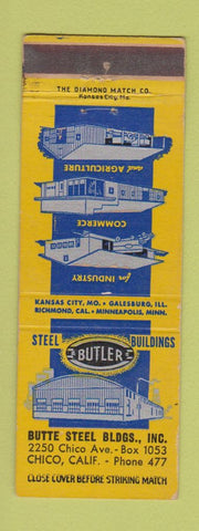 Matchbook Cover - Butler Steel Buildings Chico CA Butte Steel