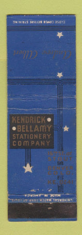 Matchbook Cover - Kendrick Bellamy Stationery Denver Colorado imprint WEAR
