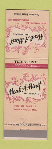 Matchbook Cover - Meal A Minut Restaurant New Orleans Indianapolis IN