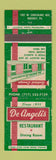 Matchbook Cover - De Angelis Restaurant Hershey PA
