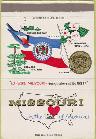 Matchbook Cover - State of Missouri Tourism 40 Strike
