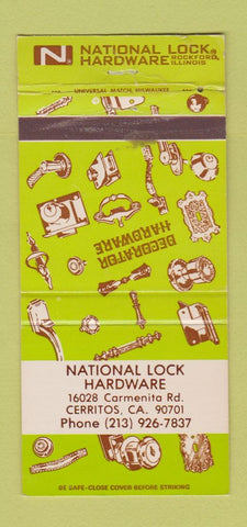 Matchbook Cover - National Lock Hardware Cerritos CA 30 Strike