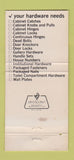 Matchbook Cover - National Lock Hardware Cerritos CA 30 Strike