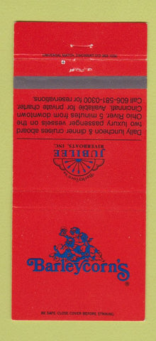 Matchbook Cover - Barleycorn's Riverboat Jubilee Cincinnati OH 30 Strike