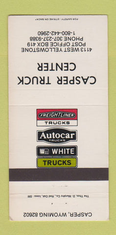 Matchbook Cover - Casper Truck Center White Freightliner Casper WY 30 Strike