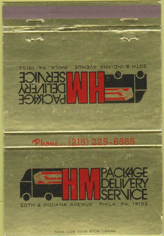 Matchbook Cover - HM Package Delivery Philadelphia PA 40 Strike