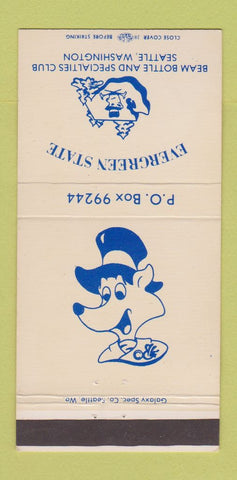 Matchbook Cover - Evergreen State Beam Bottle Seattle WA 30 Strike