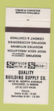 Matchbook Cover - Quality Building Supply Chicago IL 30 Strike