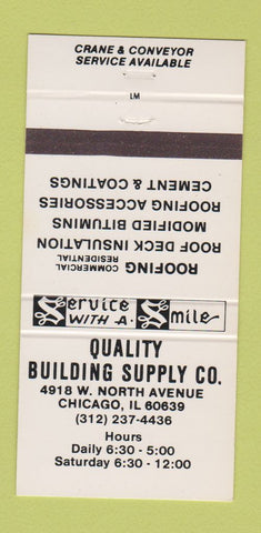 Matchbook Cover - Quality Building Supply Chicago IL 30 Strike