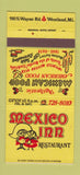 Matchbook Cover - Mexico Inn Mexican Food Westland MI 30 Strike